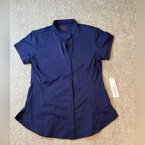 Kinona Women's Button Down Navy Shirt- NEW- XS
